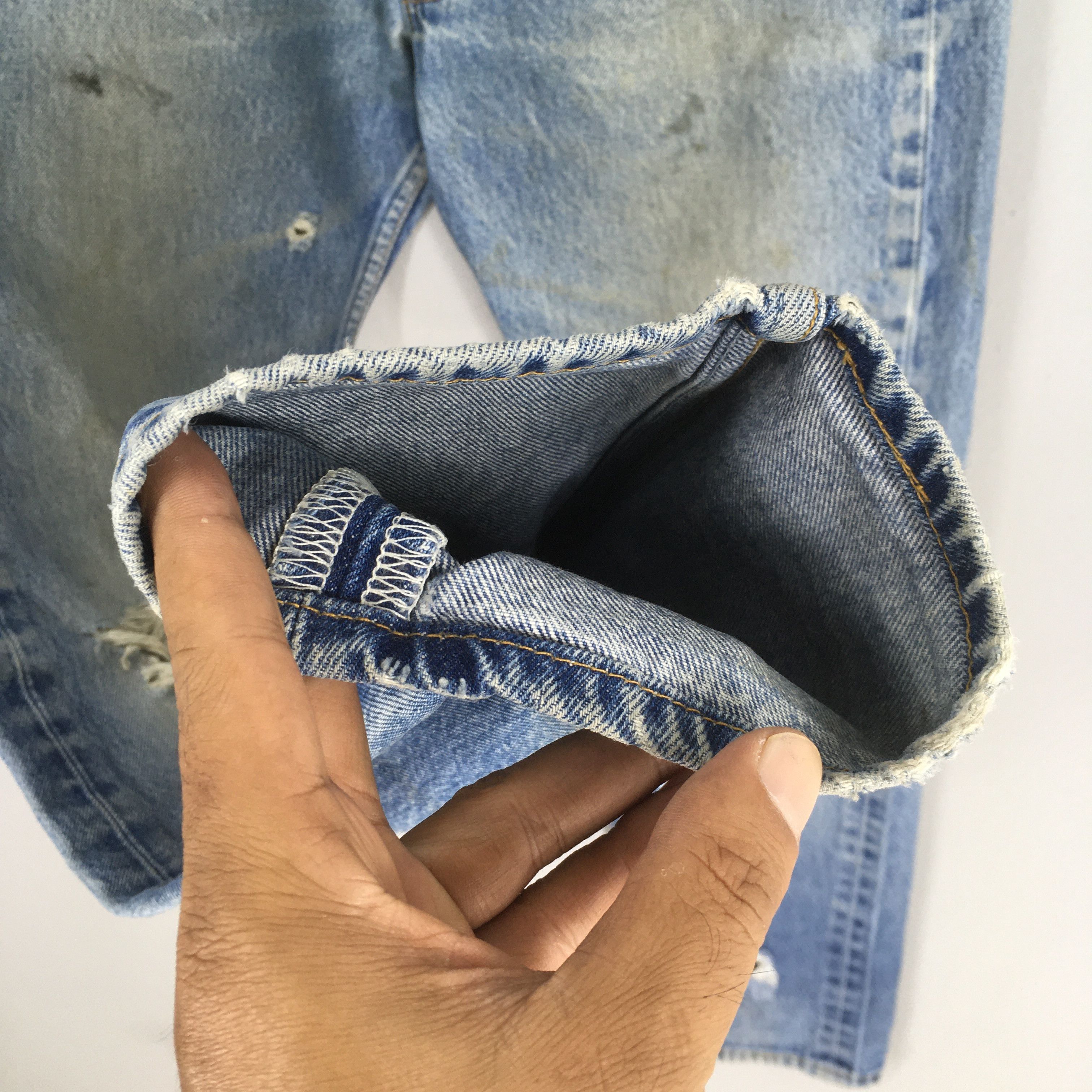 Levi's Size 30x30 Vintage 90s Levi's 501 Ripped Jeans S302 Size US 30 / EU 46 - 4 Thumbnail