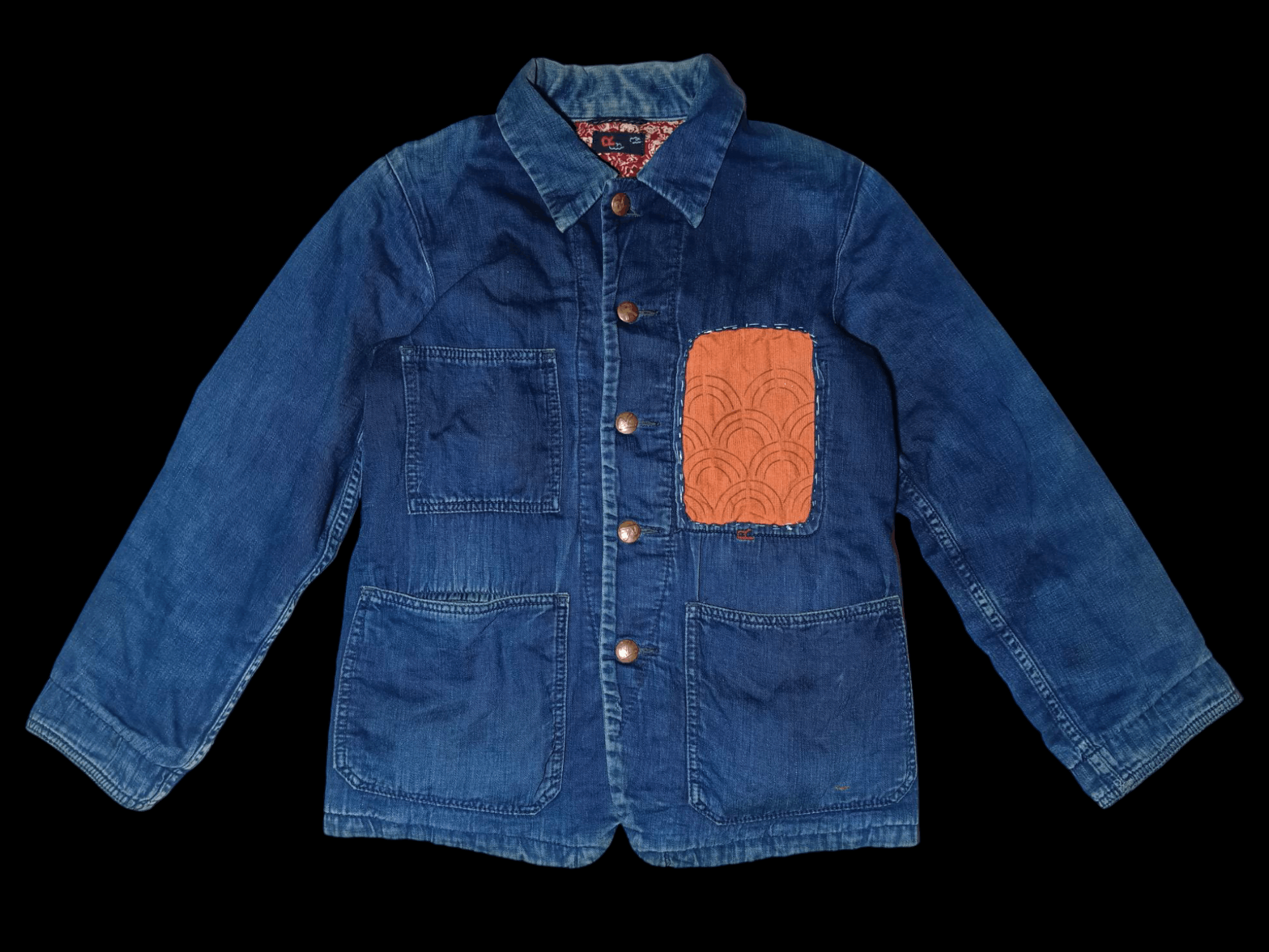 45rpm × Indigo Vintage 45RPM Distressed Indigo Chrome Jacket Size US S / EU 44-46 / 1 - 1 Thumbnail