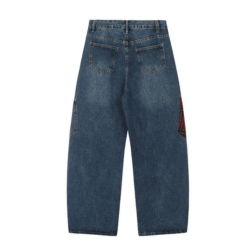Japanese Brand × Jean Men's loose workwear stitching straight cutaway jeans Size US 32 / EU 48 - 2 Thumbnail