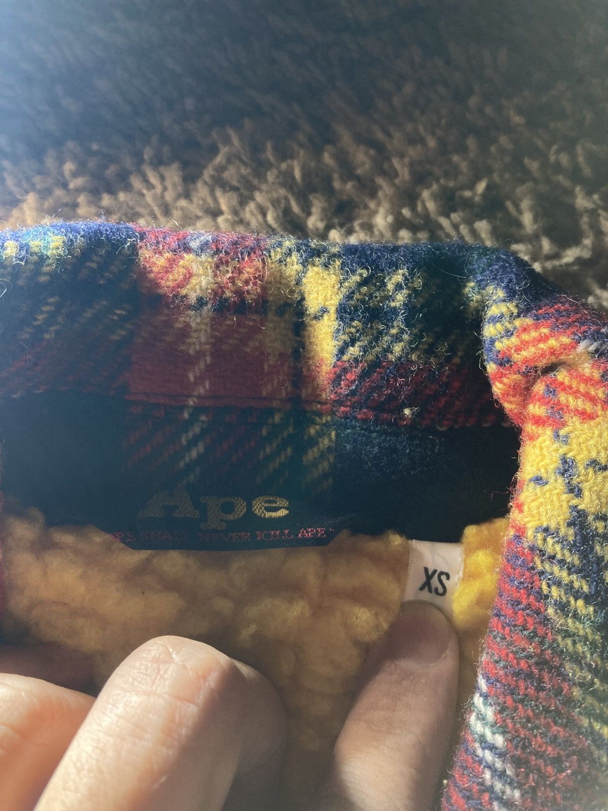 Bape 1998 Bape Check Fringe Western Jacket Fleece Plaid Tassel OG Size US XS / EU 42 / 0 - 6 Thumbnail