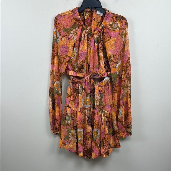 A.L.C. A.L.C. Izzy Fit-&-Flare Silk Mini floral print cut out Dress Size L / US 10 / IT 46 - 4 Thumbnail