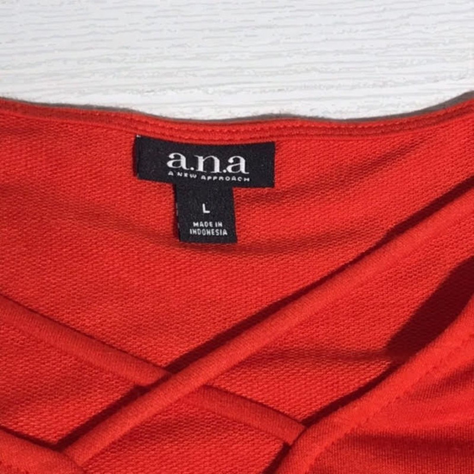 Other a.n.a. Reddish Orange Knit Cropped Bell Sleeve Shift Dress Size L / US 10 / IT 46 - 4 Thumbnail