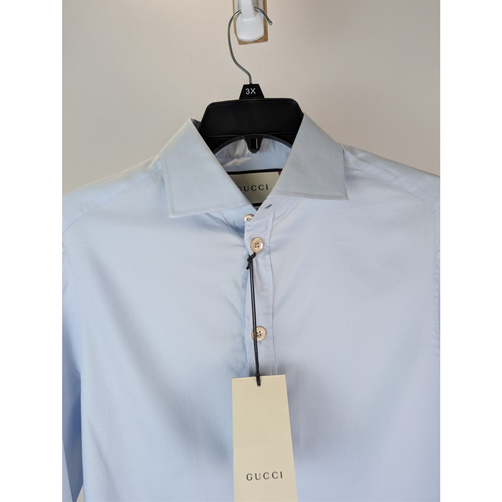 Gucci o1rshd1 Oxford Over Shirt Button up shirt in Baby Blue Size US XL / EU 56 / 4 - 7 Thumbnail