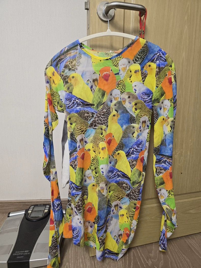 Loewe LOEWE Parrot print irregularly cut net gauze body garment Size M / US 6-8 / IT 42-44 - 1 Thumbnail