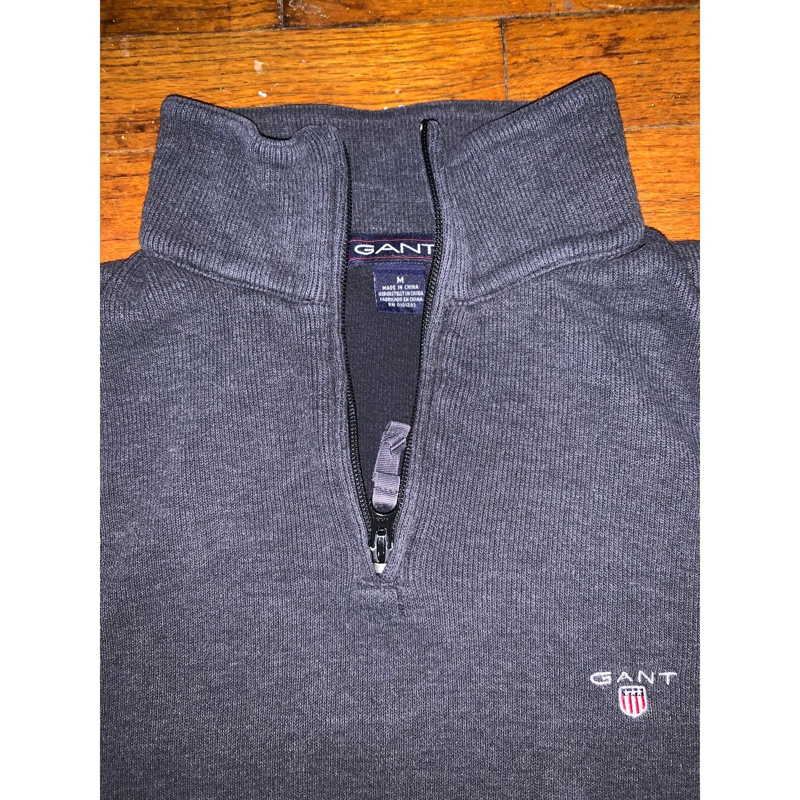 Gant GANT Quarter Zip Pullover Mens Medium Dark Grey Size US M / EU 48-50 / 2 - 4 Thumbnail