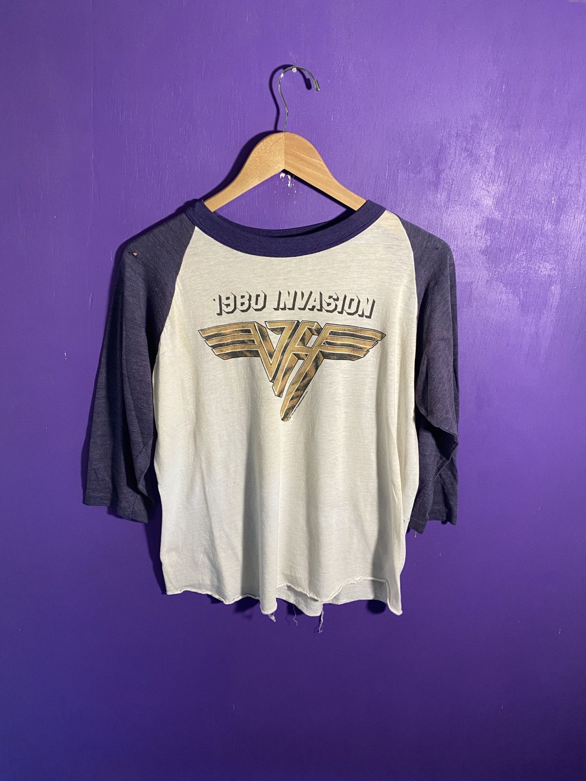 Band Tees × Vintage Vintage 1980 Van Halen invasion tour raglan t-shirt Size US M / EU 48-50 / 2 - 1 Thumbnail