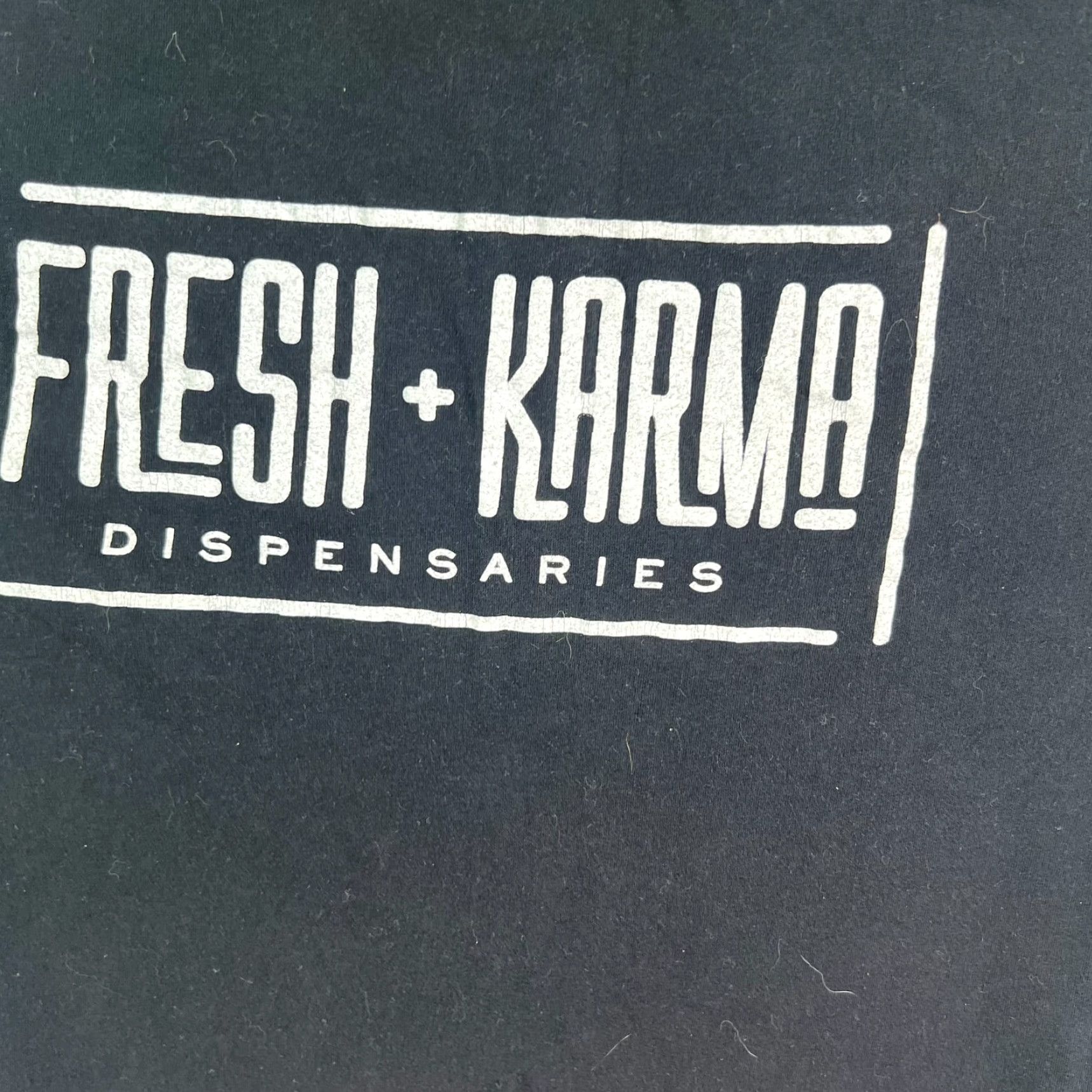 Vintage Fresh Karma T-Shirt Mens XL Black Crew Neck Short Sleeve Graphic Print Bud Theme 48in Chest Logo Accents Size US XL / EU 56 / 4 - 2 Thumbnail