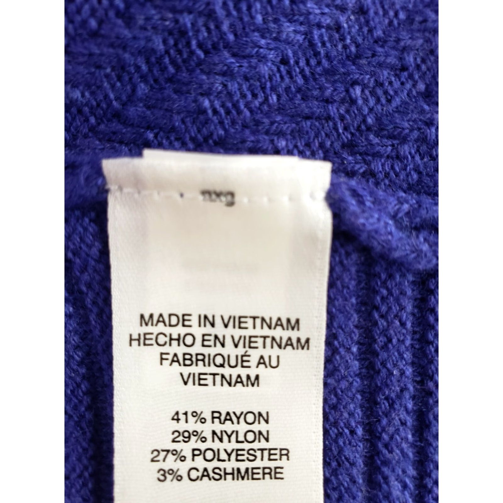 Vintage Chico’s Sweater Womens 3/4 Sleeve V-Neck Knit Pullover Blue Size 1 Regular Fit Cashemere Blend Lightweight Knit Casual Business Travel Women Size XS / US 0-2 / IT 36-38 - 4 Thumbnail