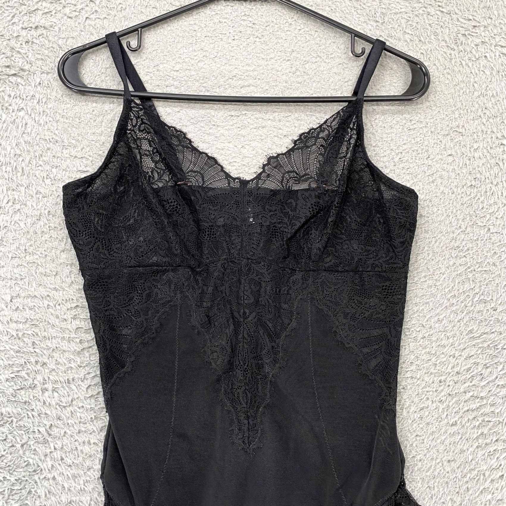 Vintage Pinsy Bodysuit Womens XL Black Sheer Lace Lingerie Shapewear Whimsigoth Size XL / US 12-14 / IT 48-50 - 3 Thumbnail