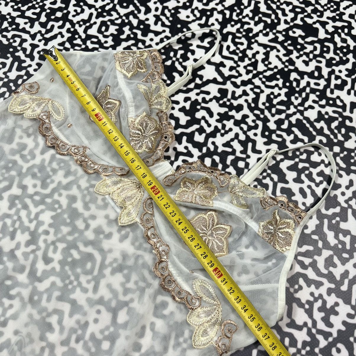 Japanese Brand Vintage Y2K Japanese Mesh Floral Sexy Retro Style Tank Top Size M / US 6-8 / IT 42-44 - 21 Thumbnail