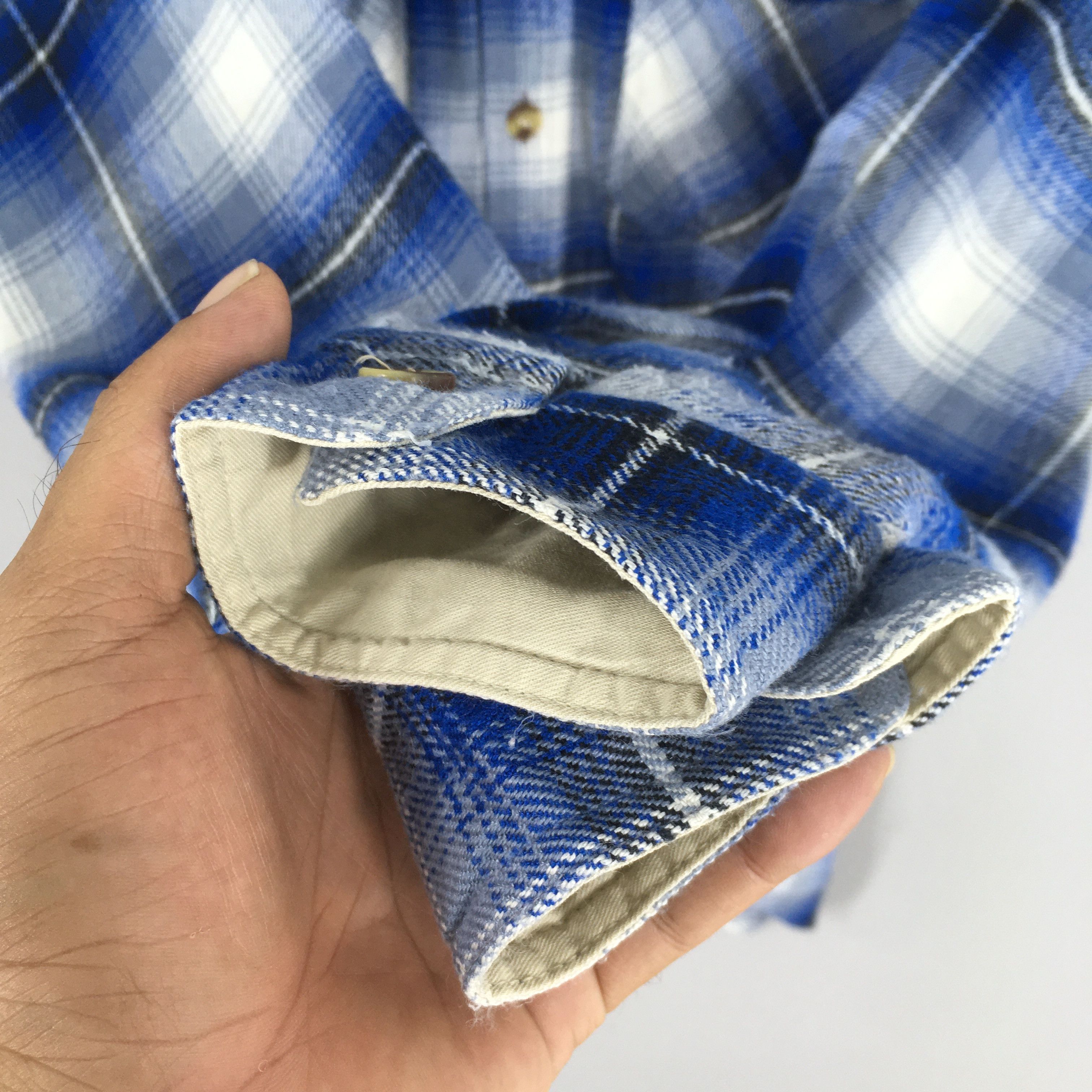 Vintage Vintage 80s Plaid Shadow Tartan Checkered Flannel Shirt Size US L / EU 52-54 / 3 - 4 Thumbnail