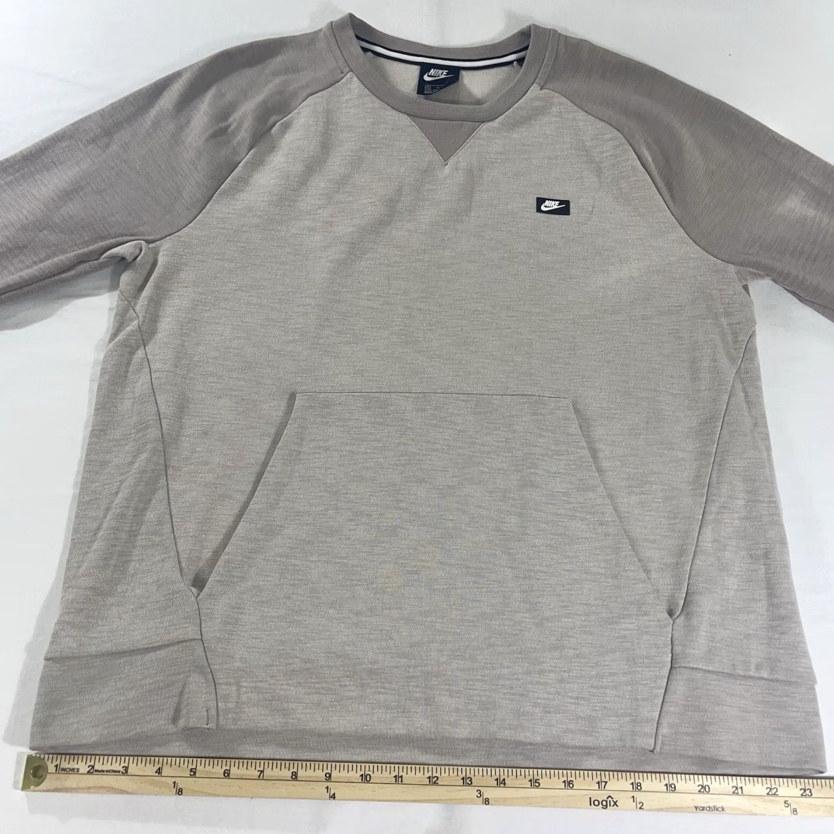 Nike Nike Men's XL Sweatshirt Nike Sportswear Crewneck Pullover Beige Desert Sand Heather/Pumice 928465-008 Size US XL / EU 56 / 4 - 7 Thumbnail