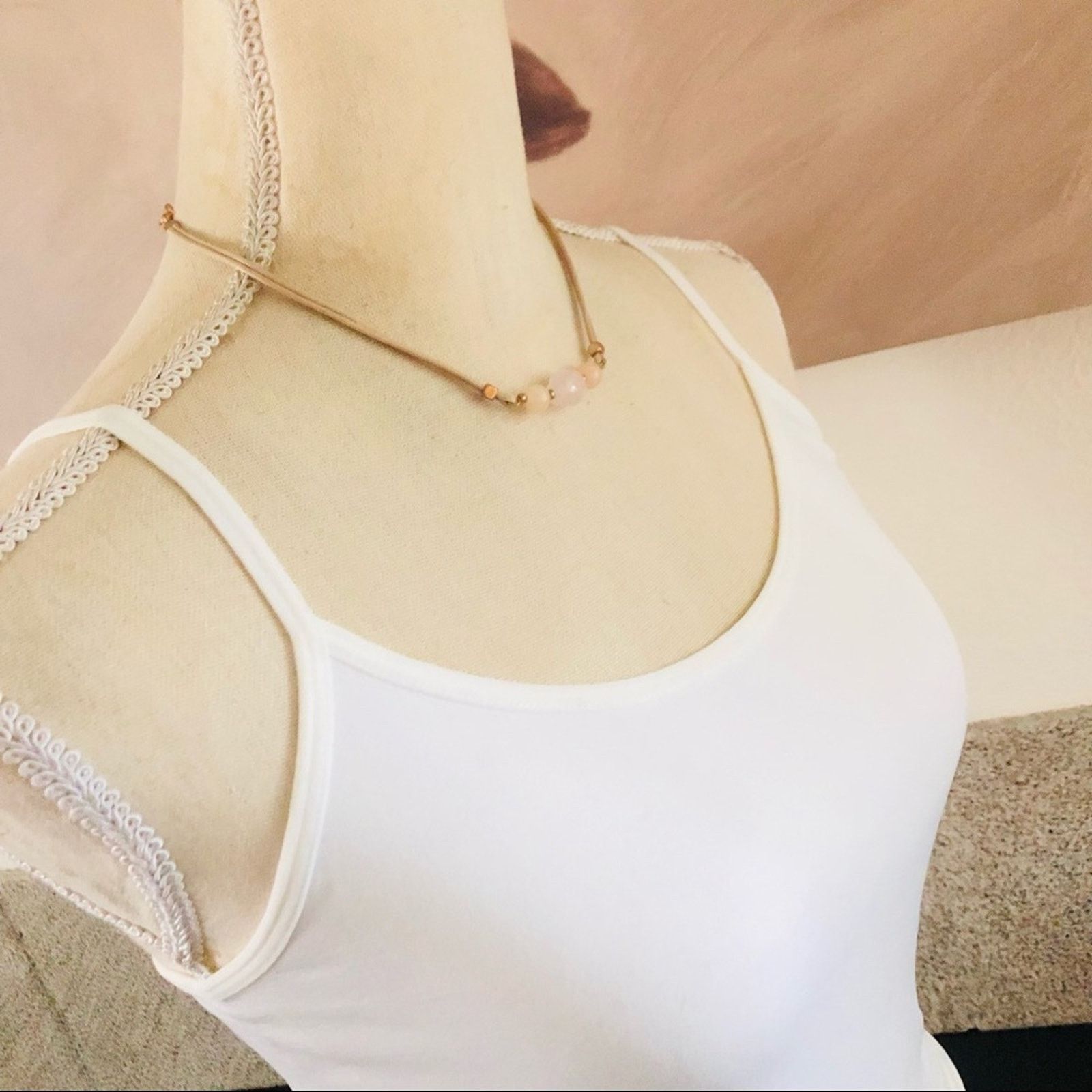 Handmade Handcrafted natural quartz leather cord choker necklace Size ONE SIZE - 2 Thumbnail
