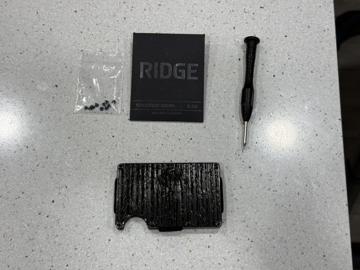 Other Ridge Black Damascus Stainless Steel Wallet w/ Leather Cash Size ONE SIZE - 1 Thumbnail