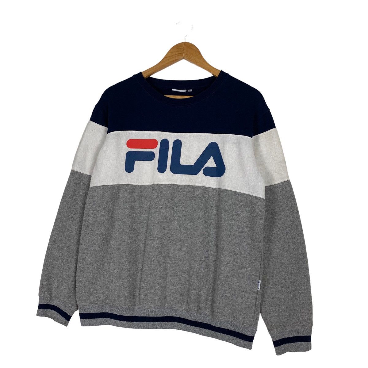 Fila × Japanese Brand Vintage Fila Colour Block Big Logo Crewneck Sweatshirt Size US M / EU 48-50 / 2 - 2 Thumbnail