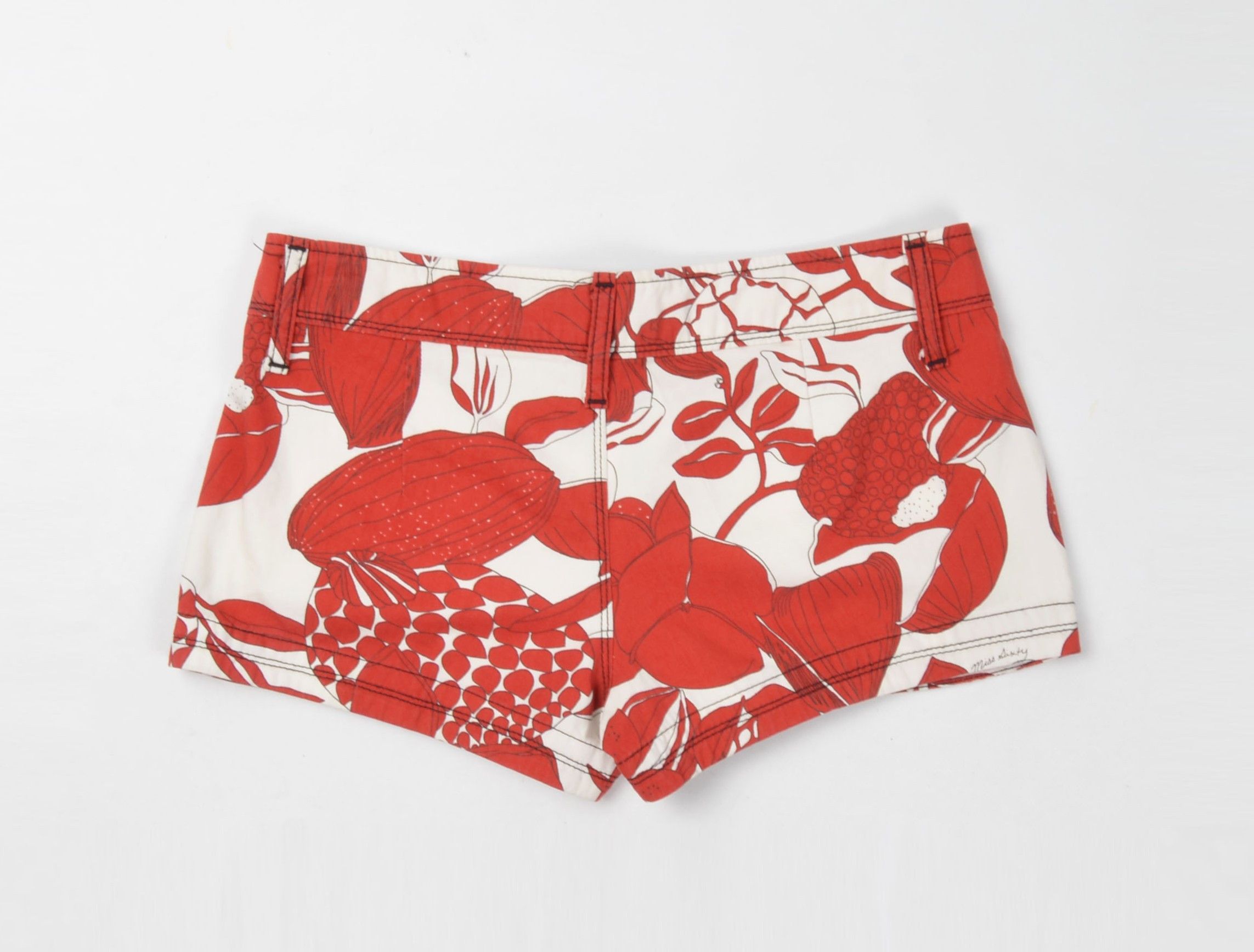 Miss Sixty Vintage Miss Sixty Y2K Red Floral Coquette Mini Shorts Size 30" / US 8 / IT 44 - 8 Thumbnail