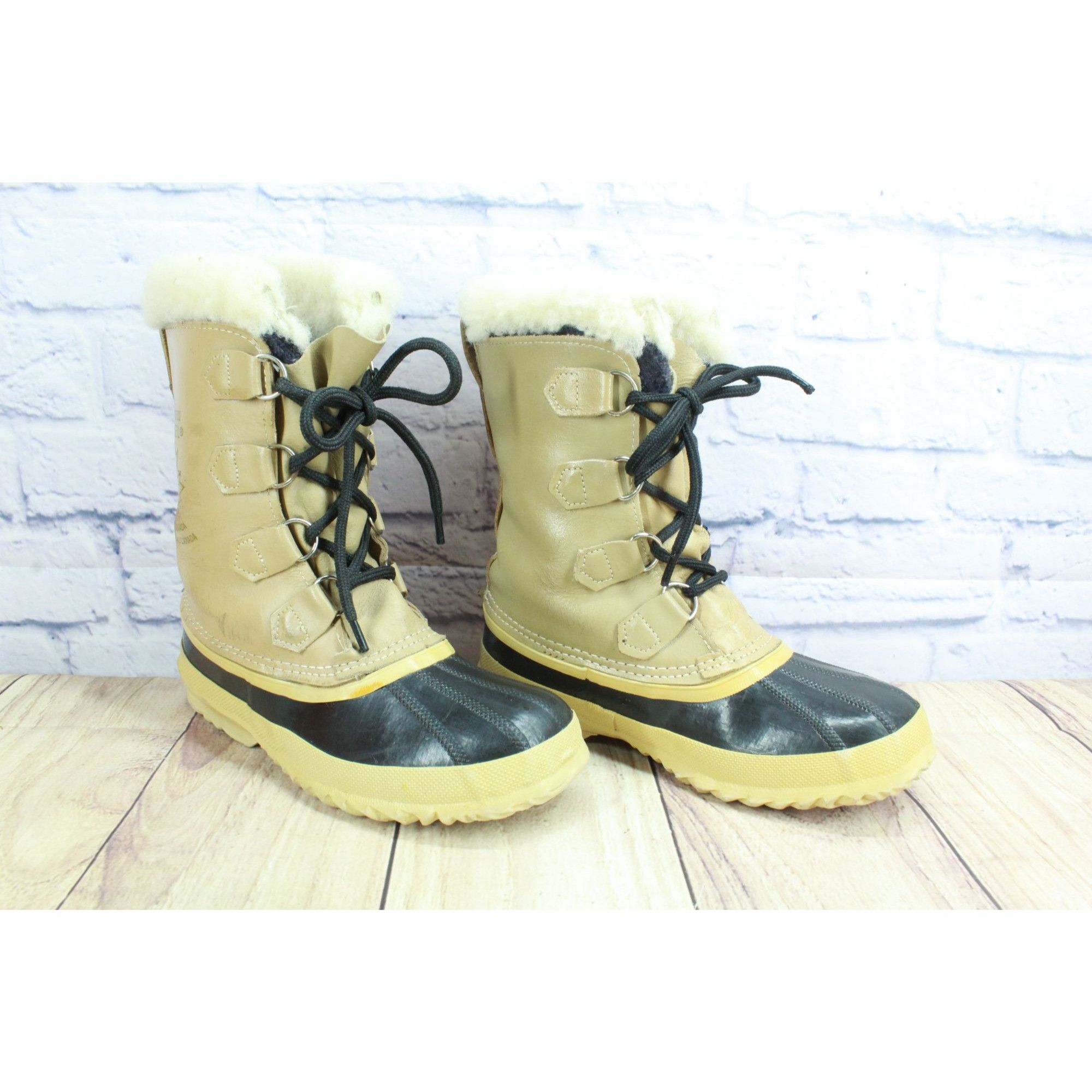 SOREL Sorel Manitou Shearling Winter Boots Cream Leather Size 5 Size US 5 / IT 35 - 3 Thumbnail