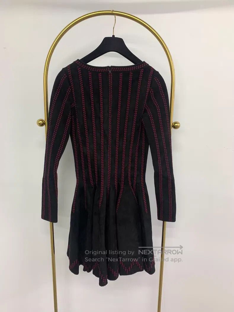 Alaia Alaia Black and Red Long Sleeve Dress Size XS / US 0-2 / IT 36-38 - 3 Thumbnail