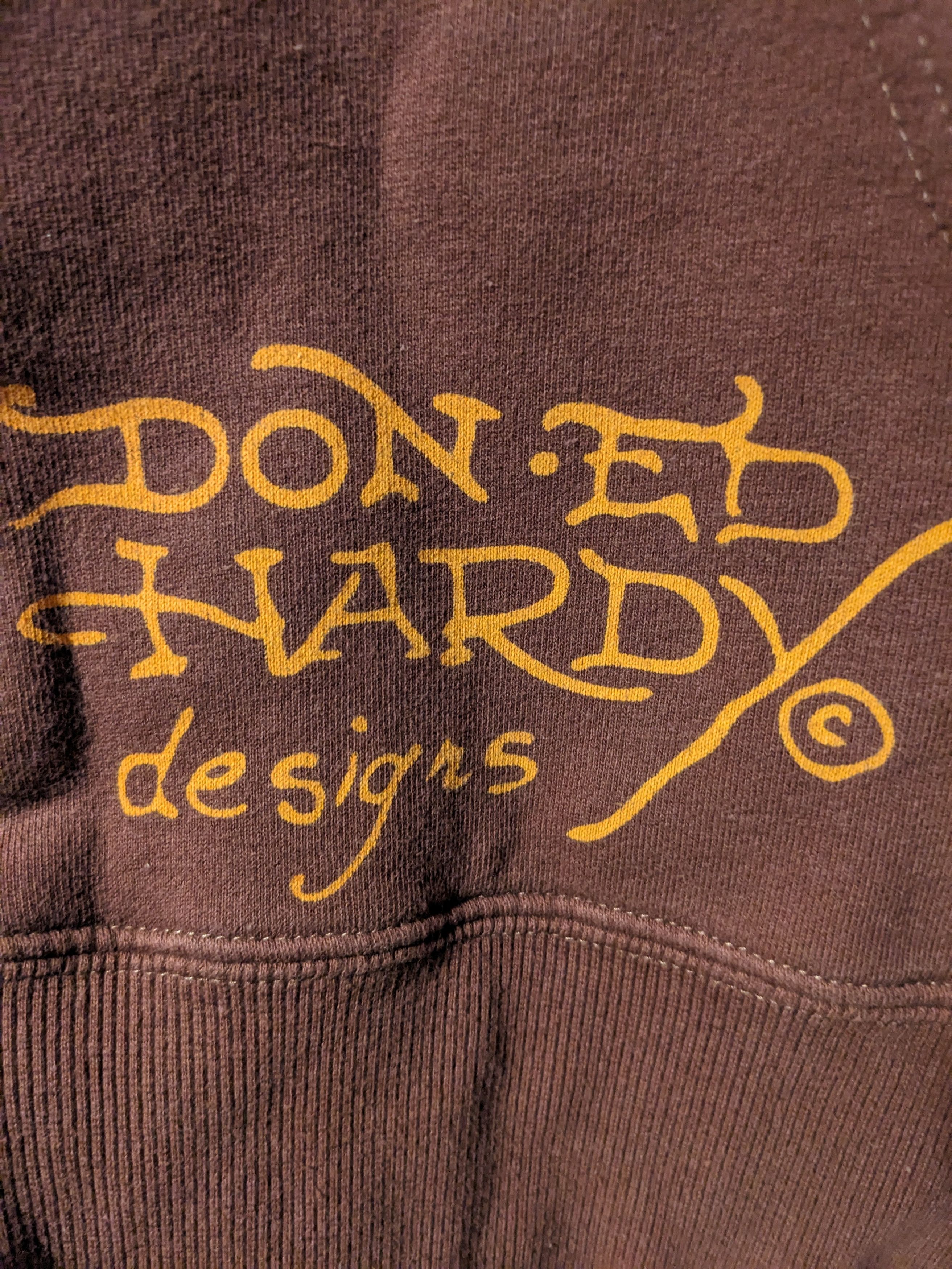 Ed Hardy × Vintage Vintage Y2K Ed Hardy New York Brown X-Large Full Zip Sweater Size US XL / EU 56 / 4 - 4 Thumbnail