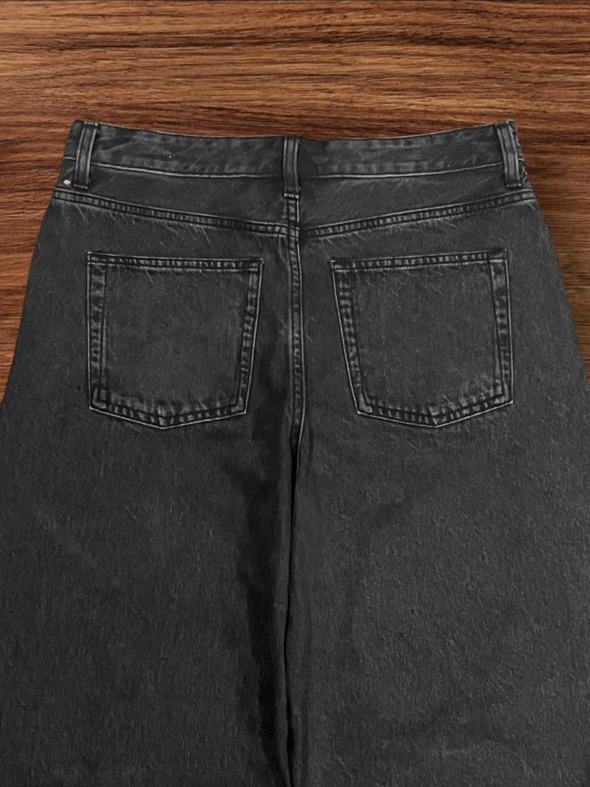 Japanese Brand ⚡️Crazy⚡️Vintage Japanese Brand Trash Black Wash Barrel Jeans Size US 31 - 6 Thumbnail