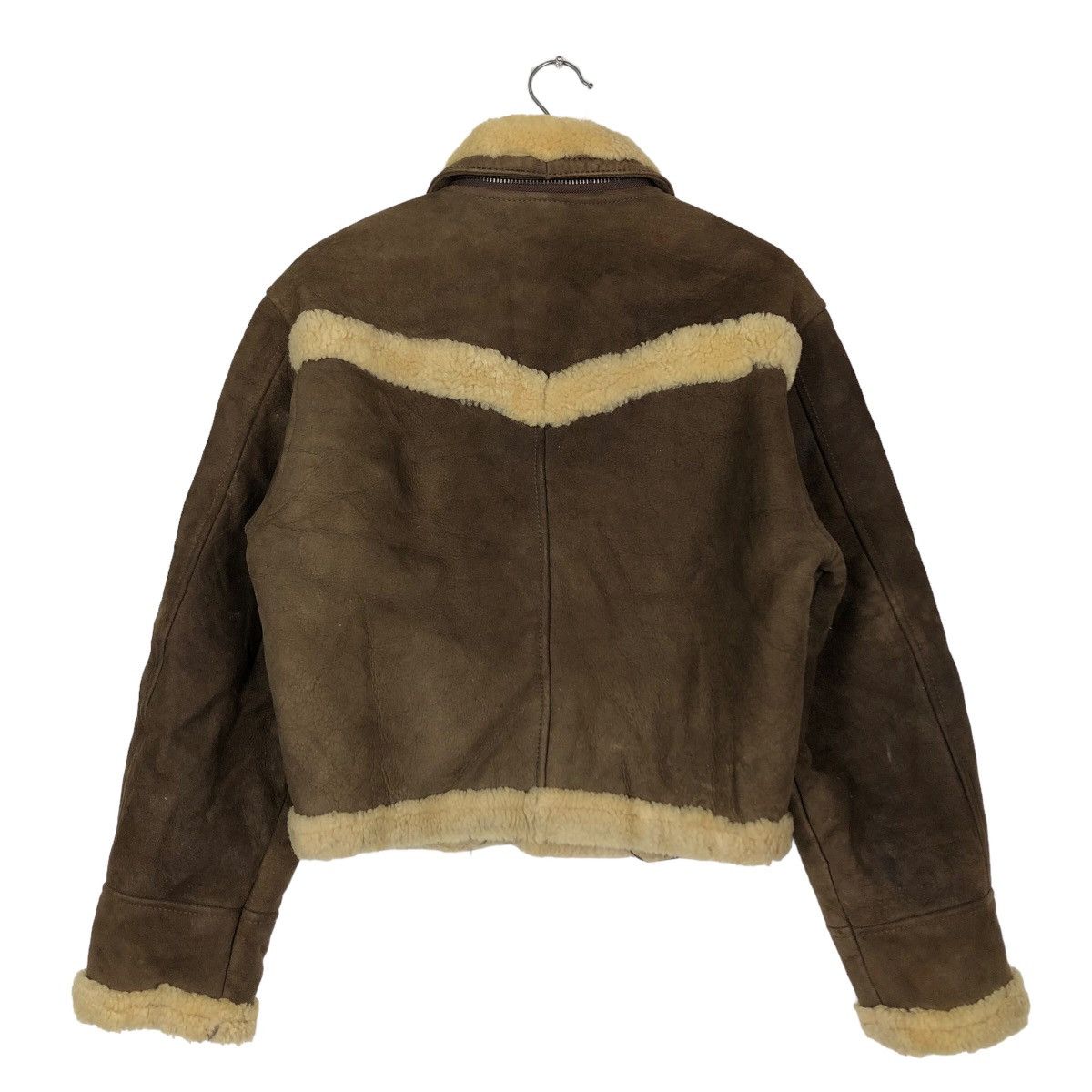 Japanese Brand Vintage Cropped Ontime Genuine Leather Jacket Sheep Lamb Fur Size US M / EU 48-50 / 2 - 7 Thumbnail
