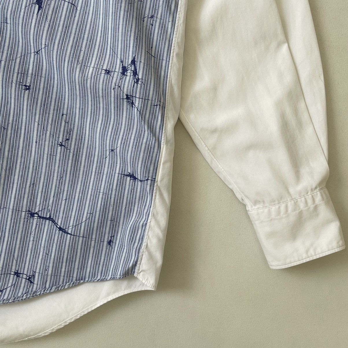 Comme des Garcons Blue/White Stripe Shirt With ‘Splat Print’ Size US M / EU 48-50 / 2 - 8 Thumbnail