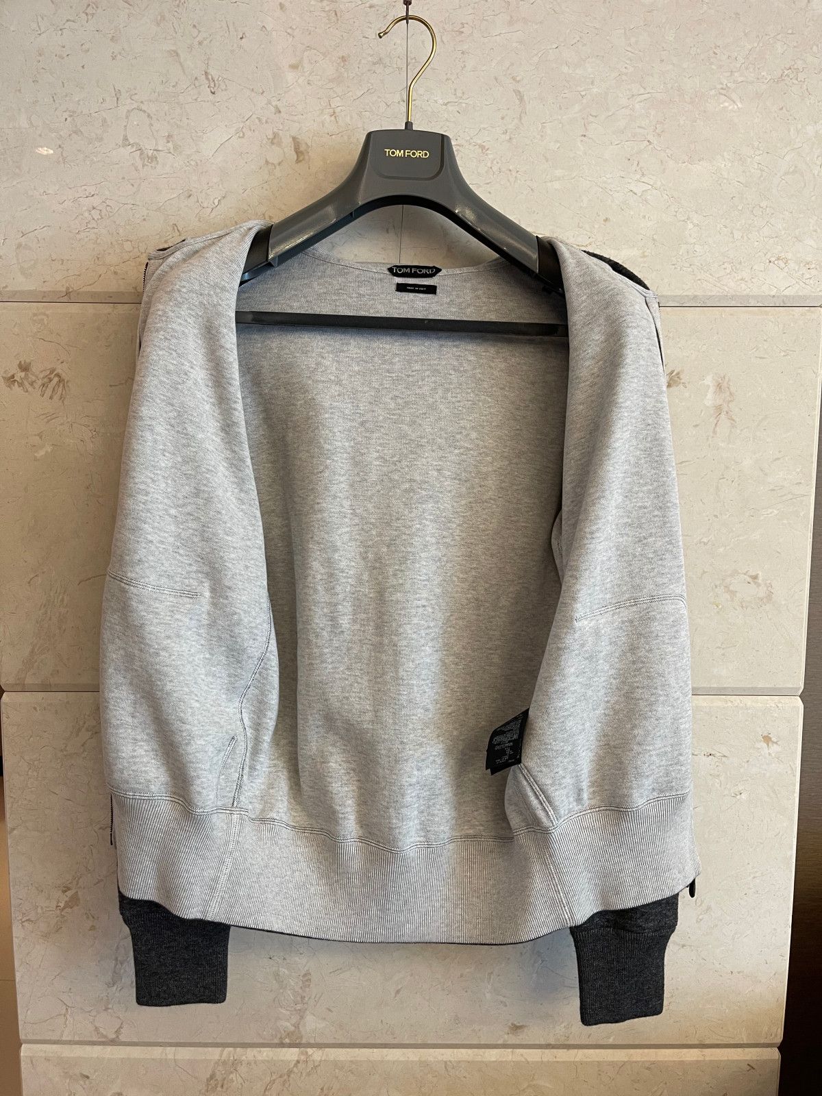 Tom Ford TOM FORD / Charcoal Grey Hooded Cotton Zip-Up Jacket / 48 Size US M / EU 48-50 / 2 - 10 Thumbnail