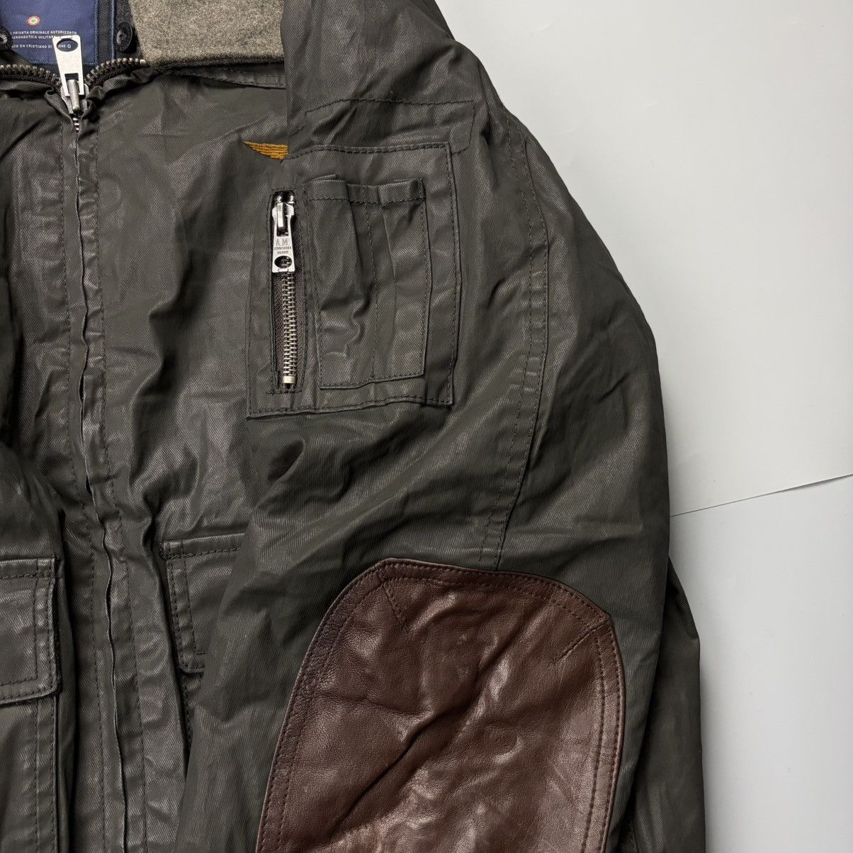 Aeronautica Militare Aeronautica Militare Aviator Waxed Leather Jacket Size US L / EU 52-54 / 3 - 7 Thumbnail