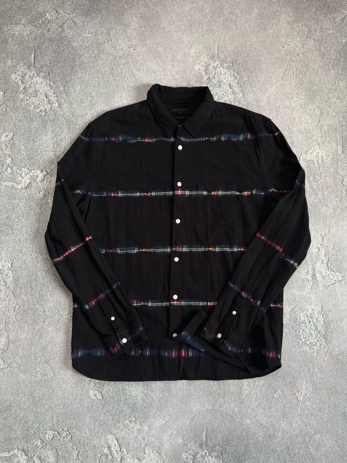 Allsaints Allsaints Stripped Button Up Shirt Check Flannel Long Sleeve Size US L / EU 52-54 / 3 - 1 Thumbnail