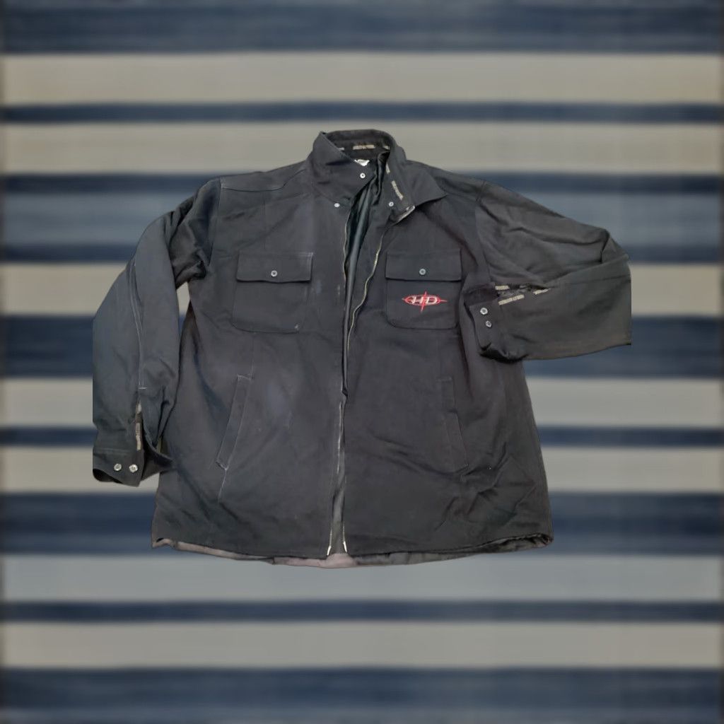 Harley Davidson Harley-Davidson Jacket Mens XL 100% Nylon Black Red Embroidered Logo Spring Motorcycle Riding 5/2005 Size US XL / EU 56 / 4 - 1 Thumbnail