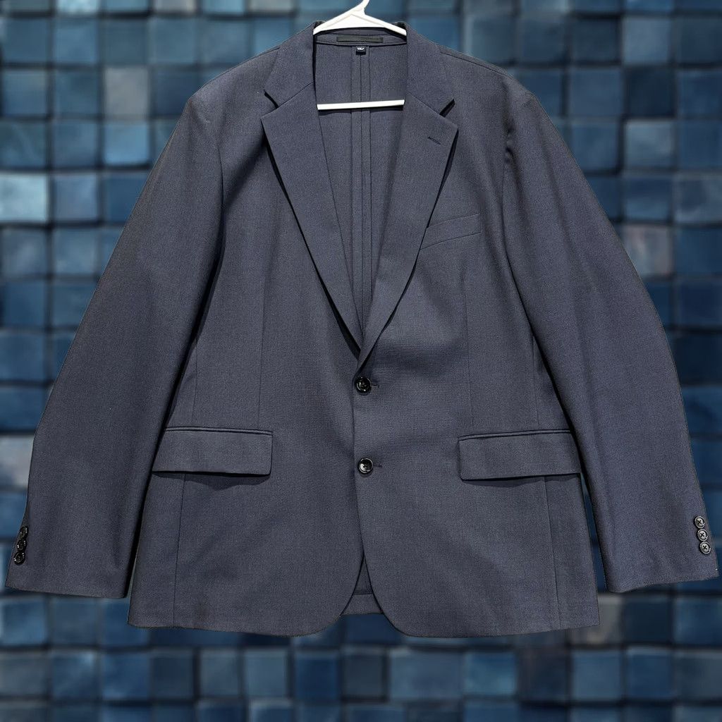 J.Crew J.CREW Thompson Navy Blue Blazer Shirt Jacket 44R Regular Fit Notch Lapel Single-Breasted Two-Button Adult Men Navy Blue Vintage: No Size 44R - 1 Thumbnail