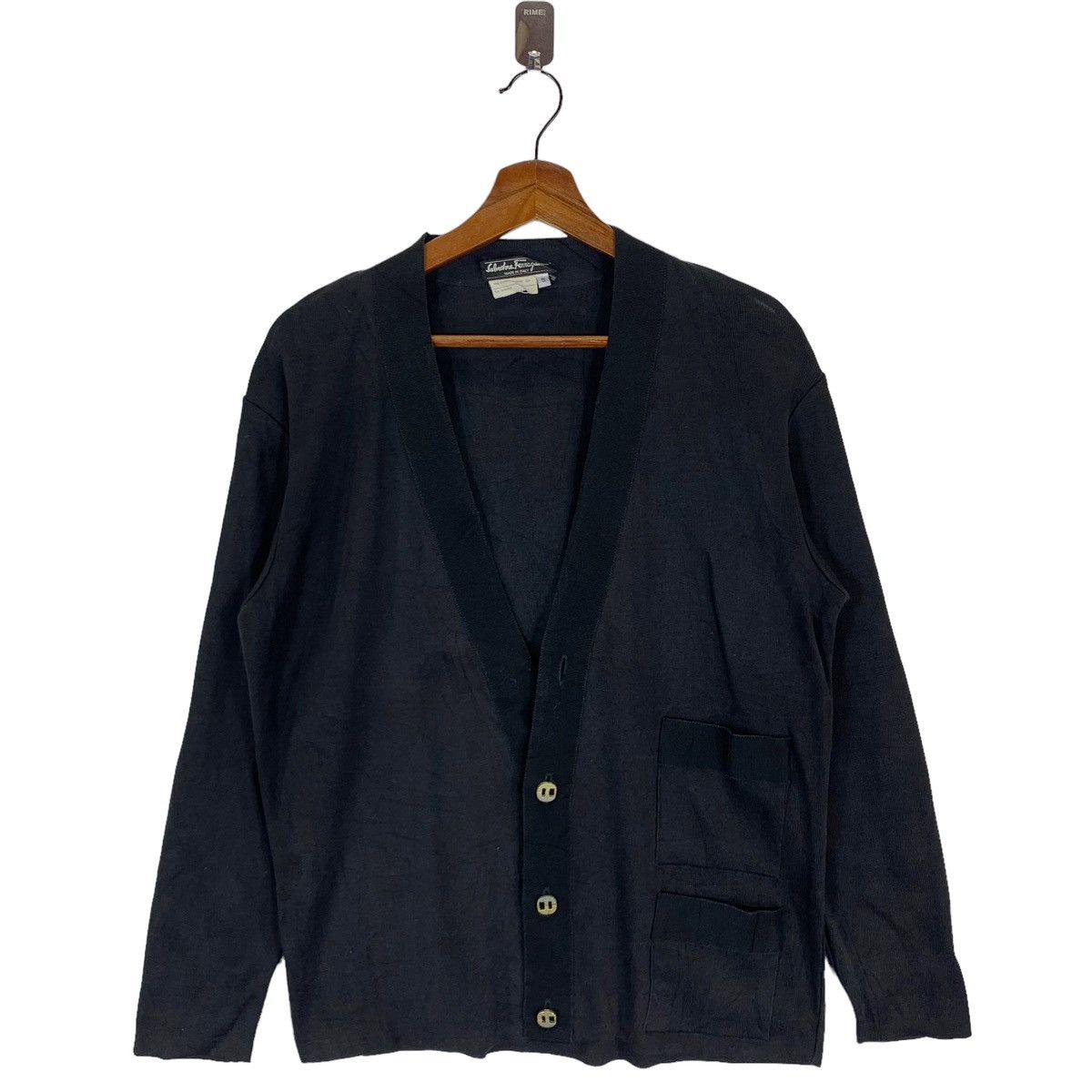 image of Luxury Brand Salvatore Ferragamo Cardigan Women in Black (Size Small)