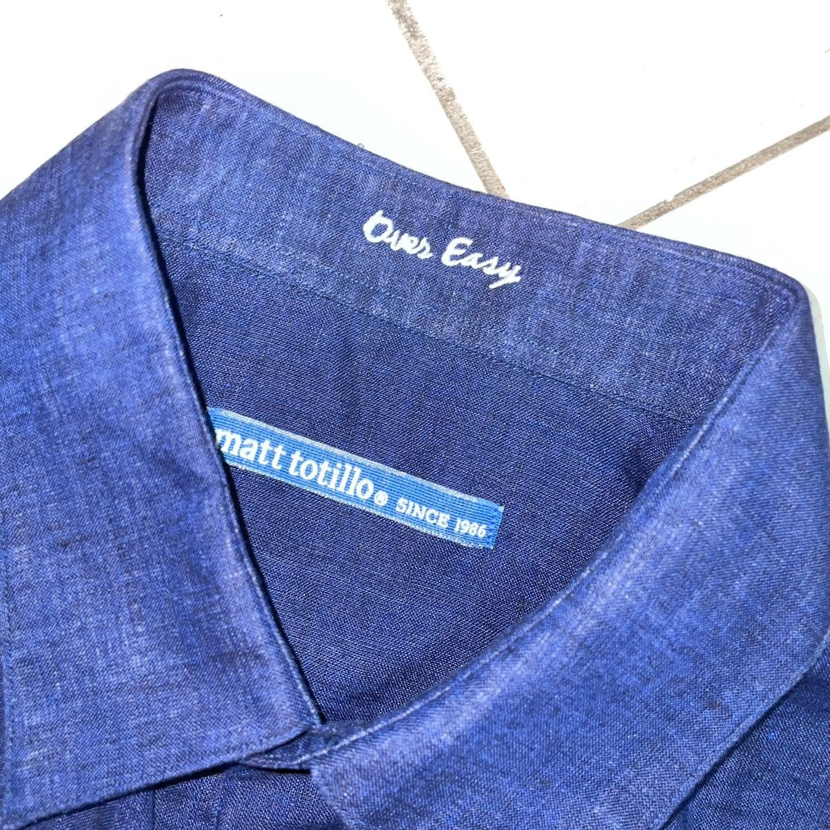 Other Matt Totillo Navy Blue Linen Button Up Over Easy Size US L / EU 52-54 / 3 - 2 Thumbnail