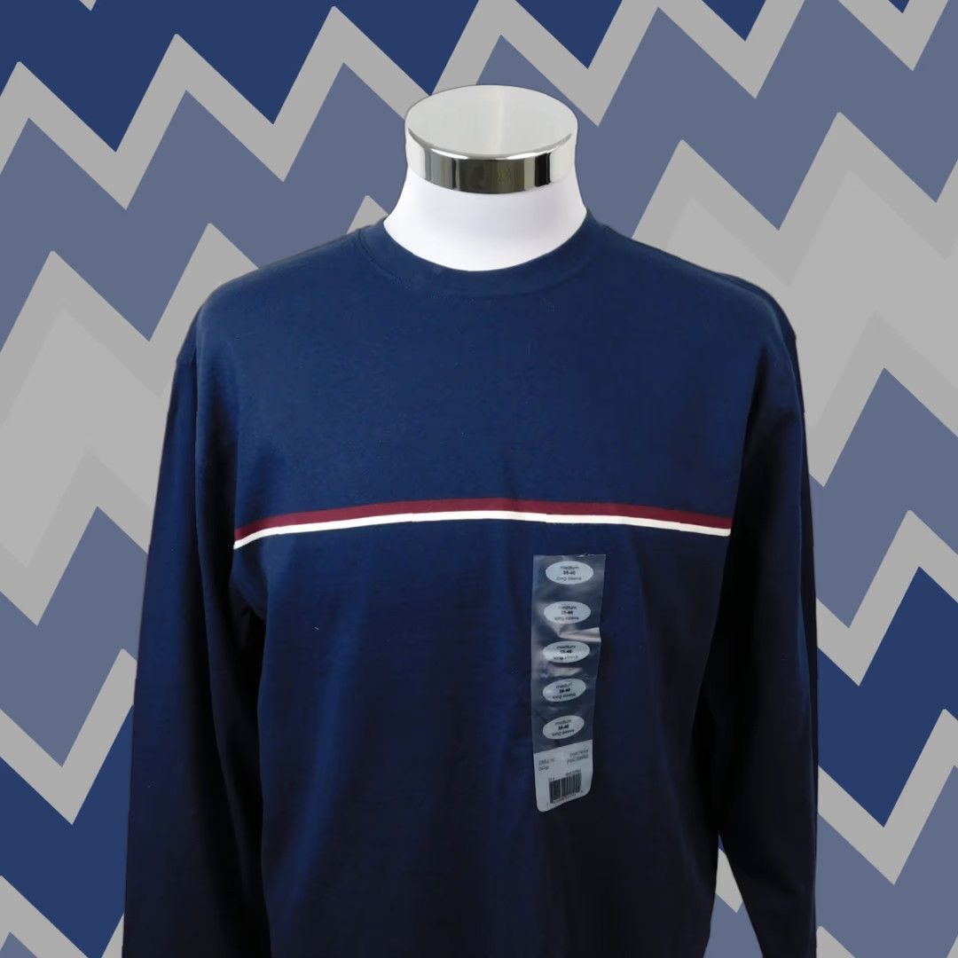 Vintage Puritan Men's Long Sleeve T-Shirt Navy Blue 38-40 Medium Size US M / EU 48-50 / 2 - 1 Thumbnail