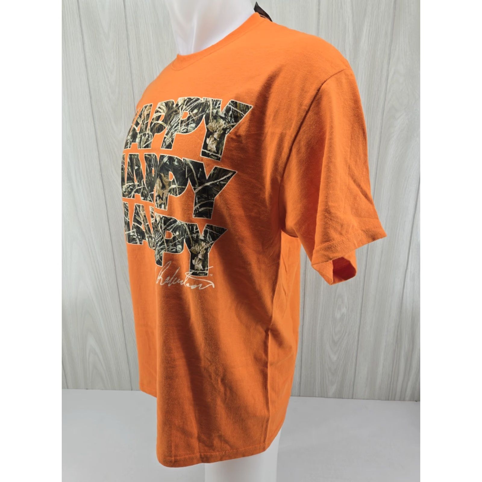 Vintage Duck Commander T Shirt Adult LARGE Orange Camouflage Happy Graphic Phil Robertson Shirt Mens Size US L / EU 52-54 / 3 - 4 Thumbnail