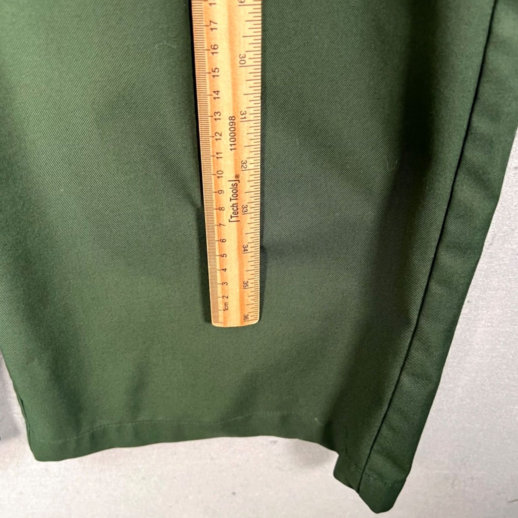 Cider Cider Womens Pants Casual Wide-Leg High-Waisted Green Polyester Front Pleated Inseam 28in Size M Size 32" / US 10 / IT 46 - 5 Thumbnail