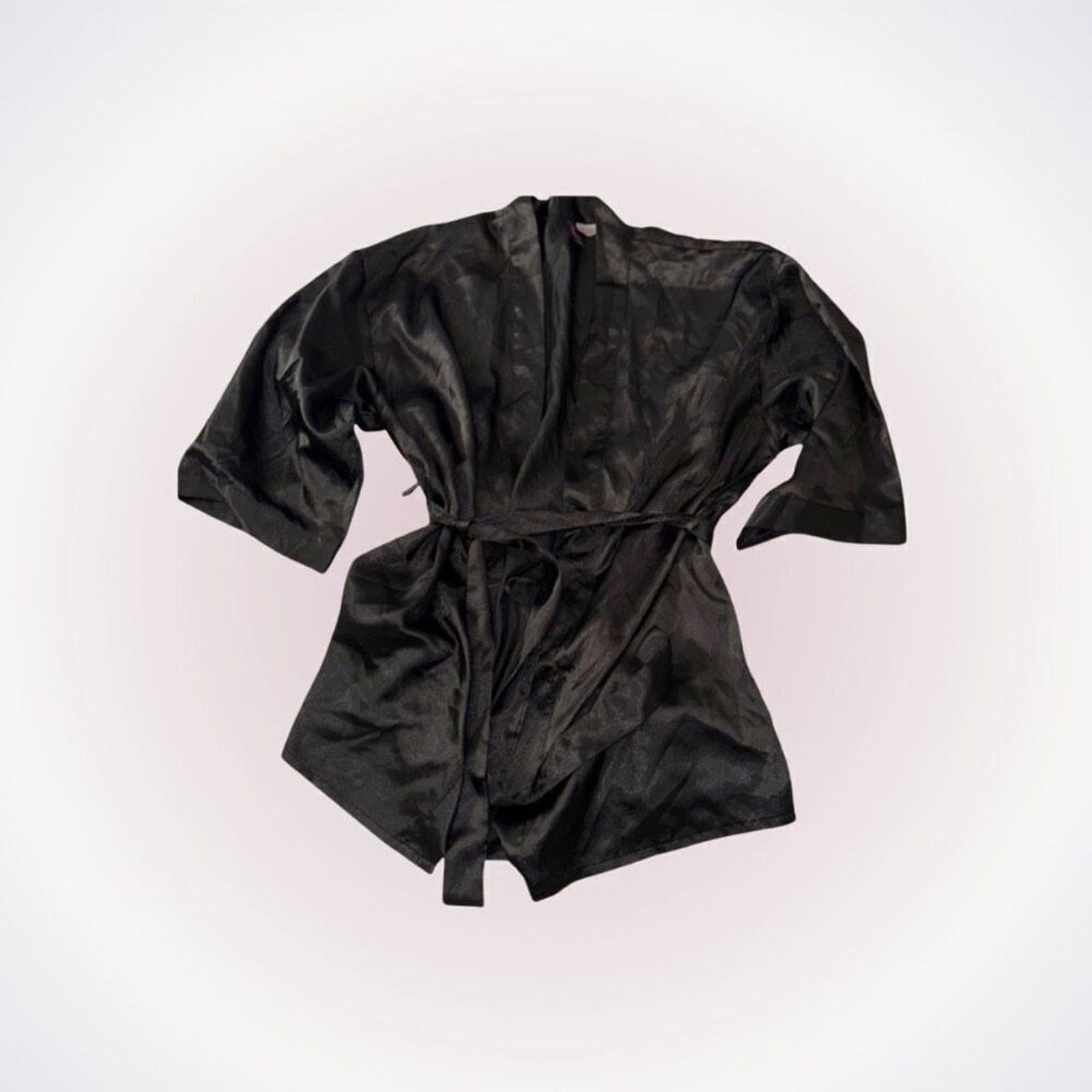 Other Dreamgirl Black Satin Belted Lingerie Robe | Sz S Size S / US 4 / IT 40 - 1 Thumbnail