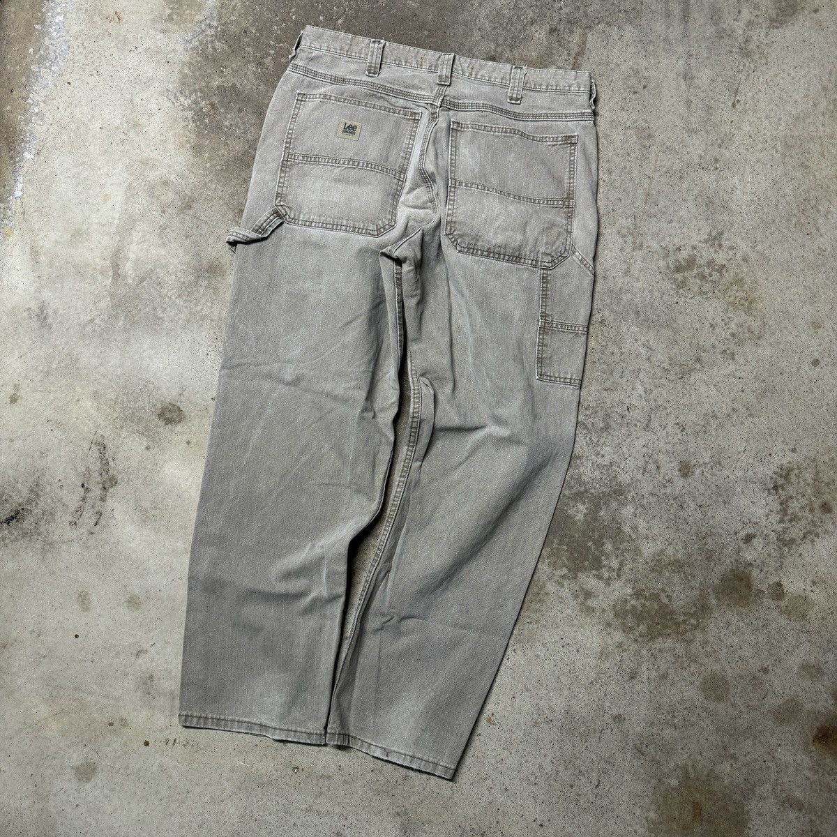 Vintage Thrashed Faded Distressed Lee Dungarees Pants ERD Grunge Size US 34 / EU 50 - 4 Thumbnail