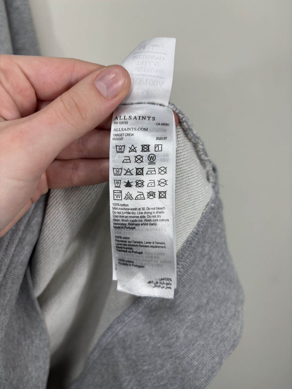 Allsaints AllSaints Men’s Target Crew Arrow Logo Grey Sweatshirt Size US M / EU 48-50 / 2 - 13 Thumbnail