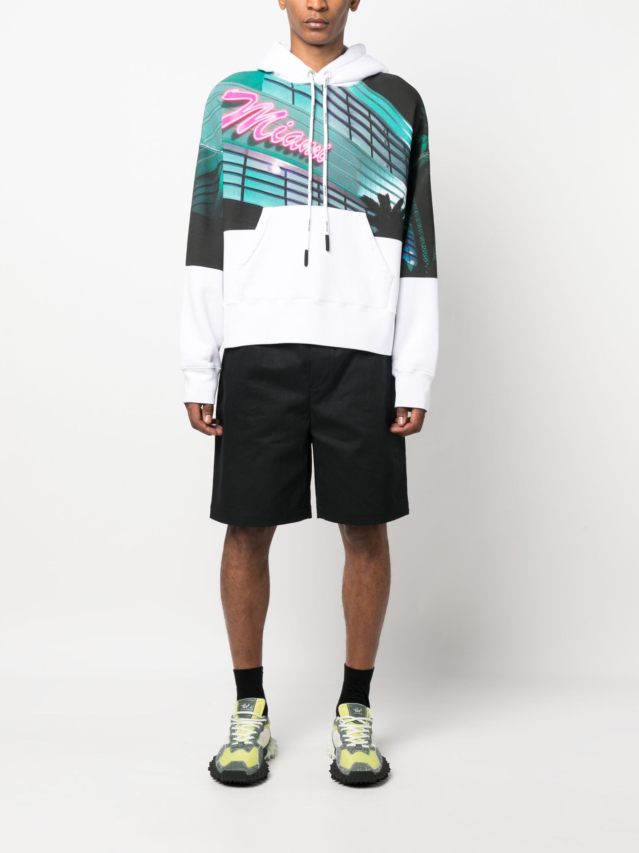 Palm Angels White Miami Print Oversized Hoodie Size US S / EU 44-46 / 1 - 3 Thumbnail