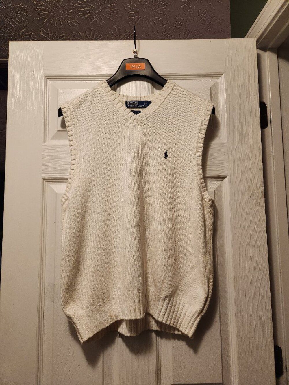 Polo Ralph Lauren polo Ralph Lauren men's white 100%cotton V-neck vest LARGE Size US L / EU 52-54 / 3 - 1 Thumbnail