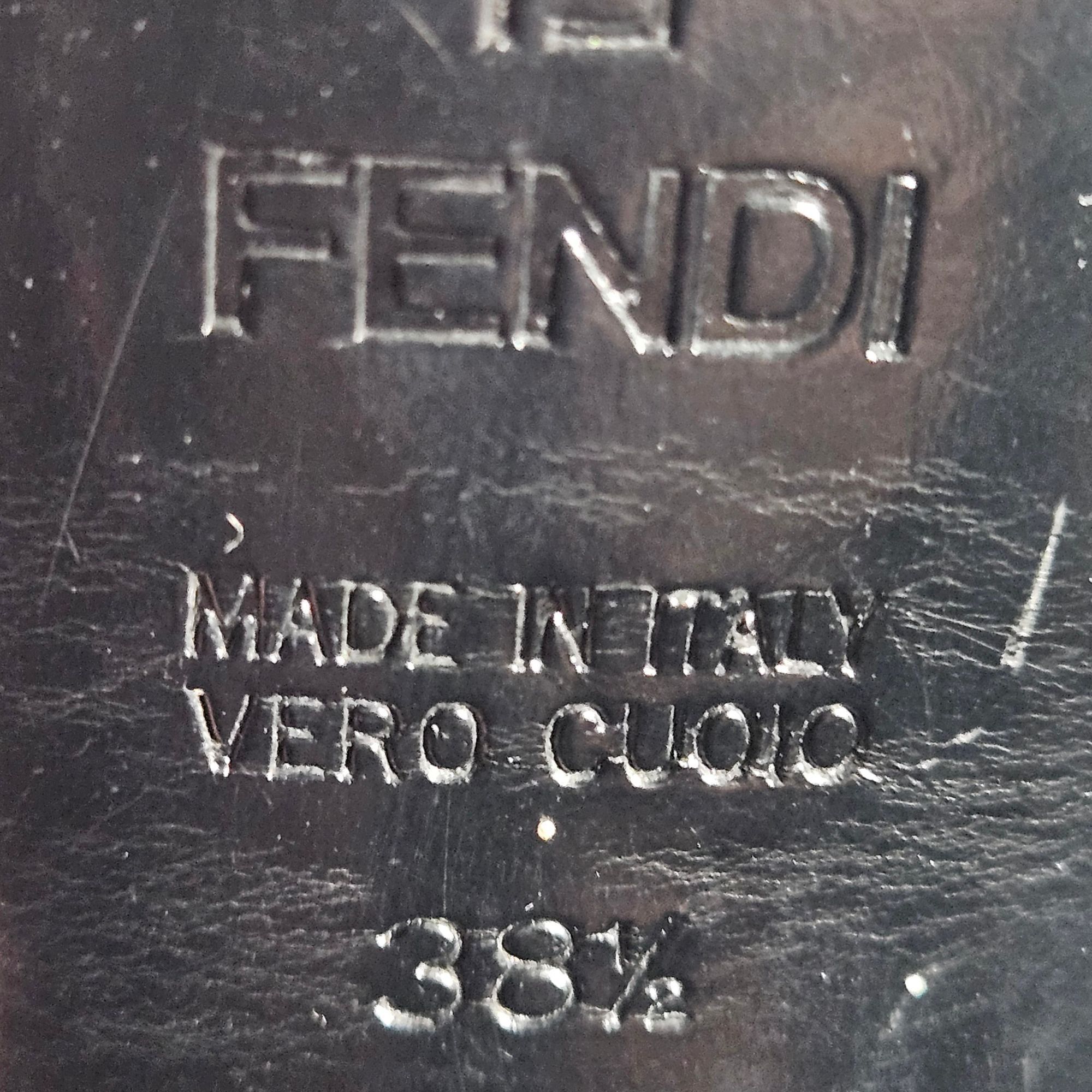 Fendi Fendi Women Peep Toe Slingback Heels Black 38.5 Patent Suede Size US 8.5 / IT 38.5 - 4 Thumbnail