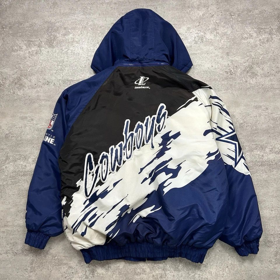Logo Athletic × NFL × Vintage DALLAS COWBOYS LOGO ATHLETIC SPLASH PUFFER JACKET HOODIE Size US XL / EU 56 / 4 - 2 Thumbnail