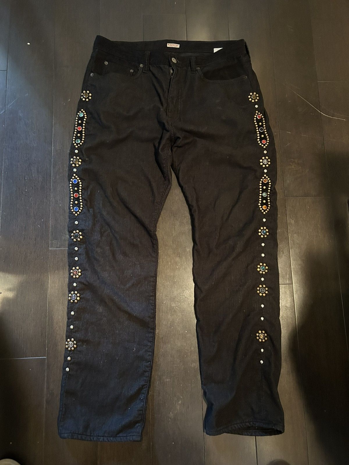 Kapital Kapital Gemstone Studded Black Denim Jeans Rare Authentic Size US 34 / EU 50 - 1 Thumbnail
