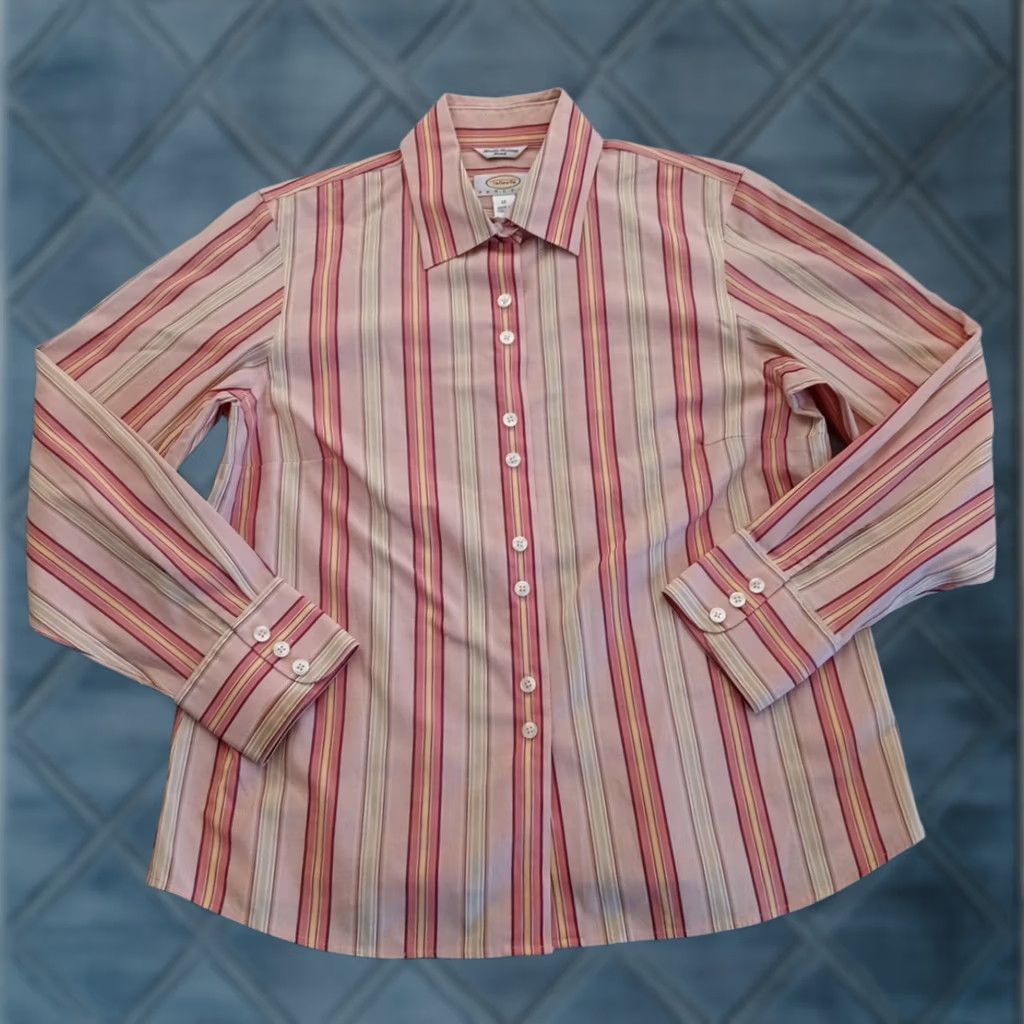 Talbots Talbots Shirt Petites Womens 12P Pink Striped Long Sleeve Button Up Womens Mens? Size XL / US 12-14 / IT 48-50 - 1 Thumbnail