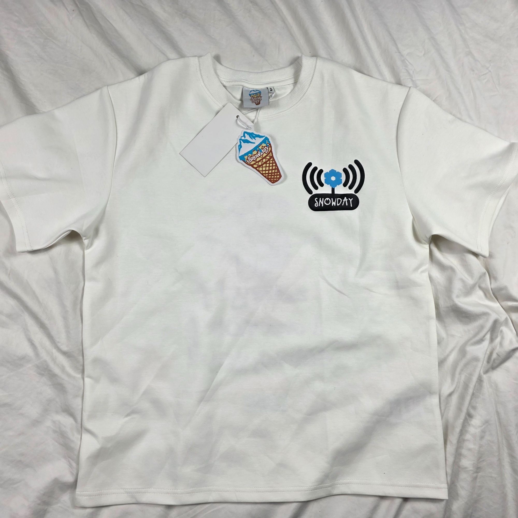 Snowday SnowDay WiFi Graphic Mens Size Small White Blue T Shirt Casu Size US S / EU 44-46 / 1 - 2 Thumbnail
