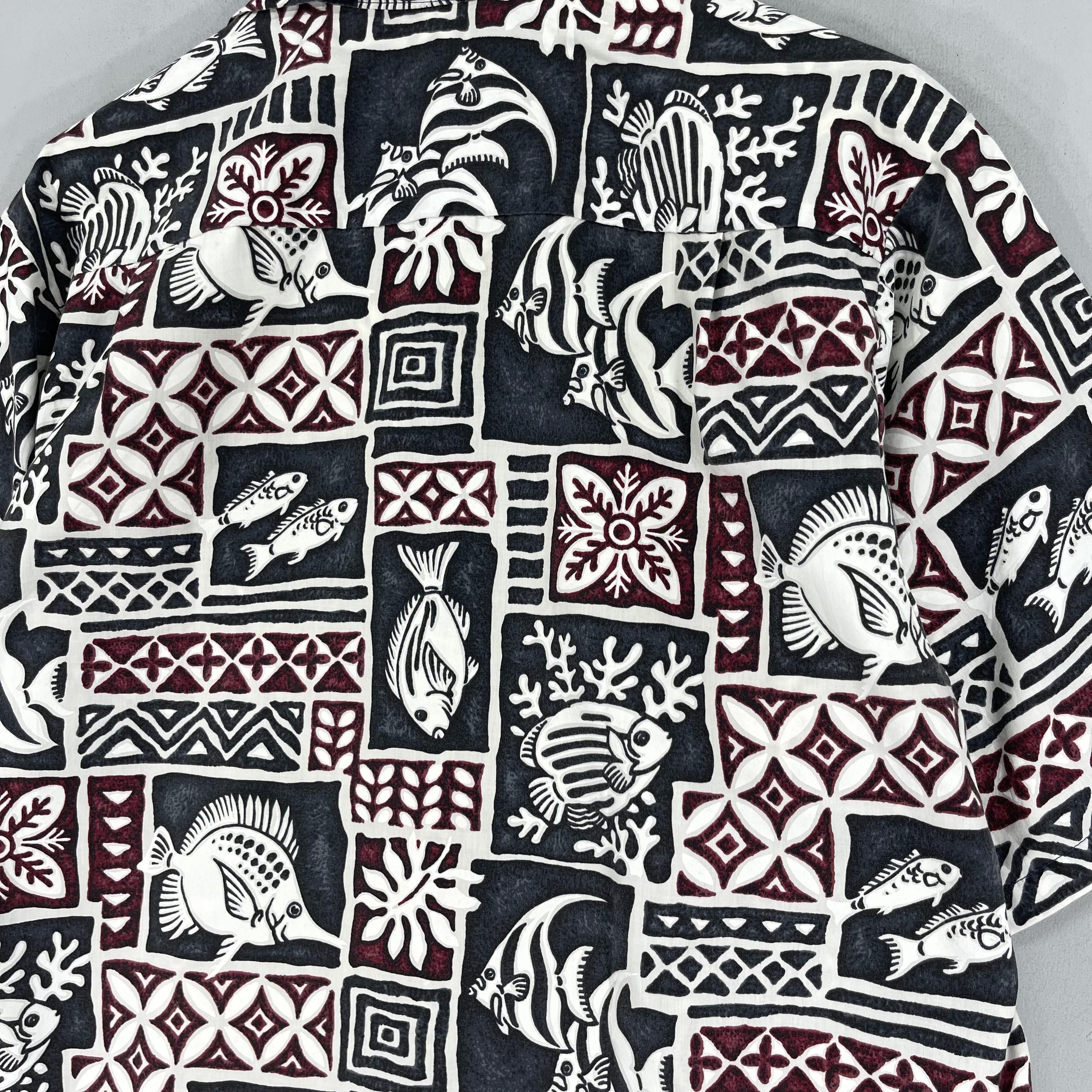 Vintage Vintage Hawaiian Abstract Tribal Tattoo Fish Pattern Shirt Size US XL / EU 56 / 4 - 8 Thumbnail