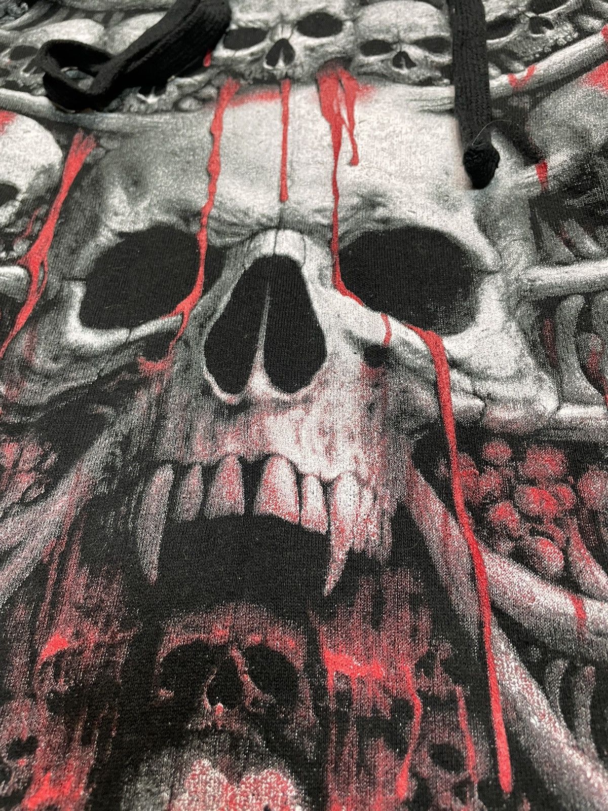 Band Tees Crazy ALLPRINT vintage 90s Skull AOP affliction style hoodie Size US S / EU 44-46 / 1 - 8 Thumbnail