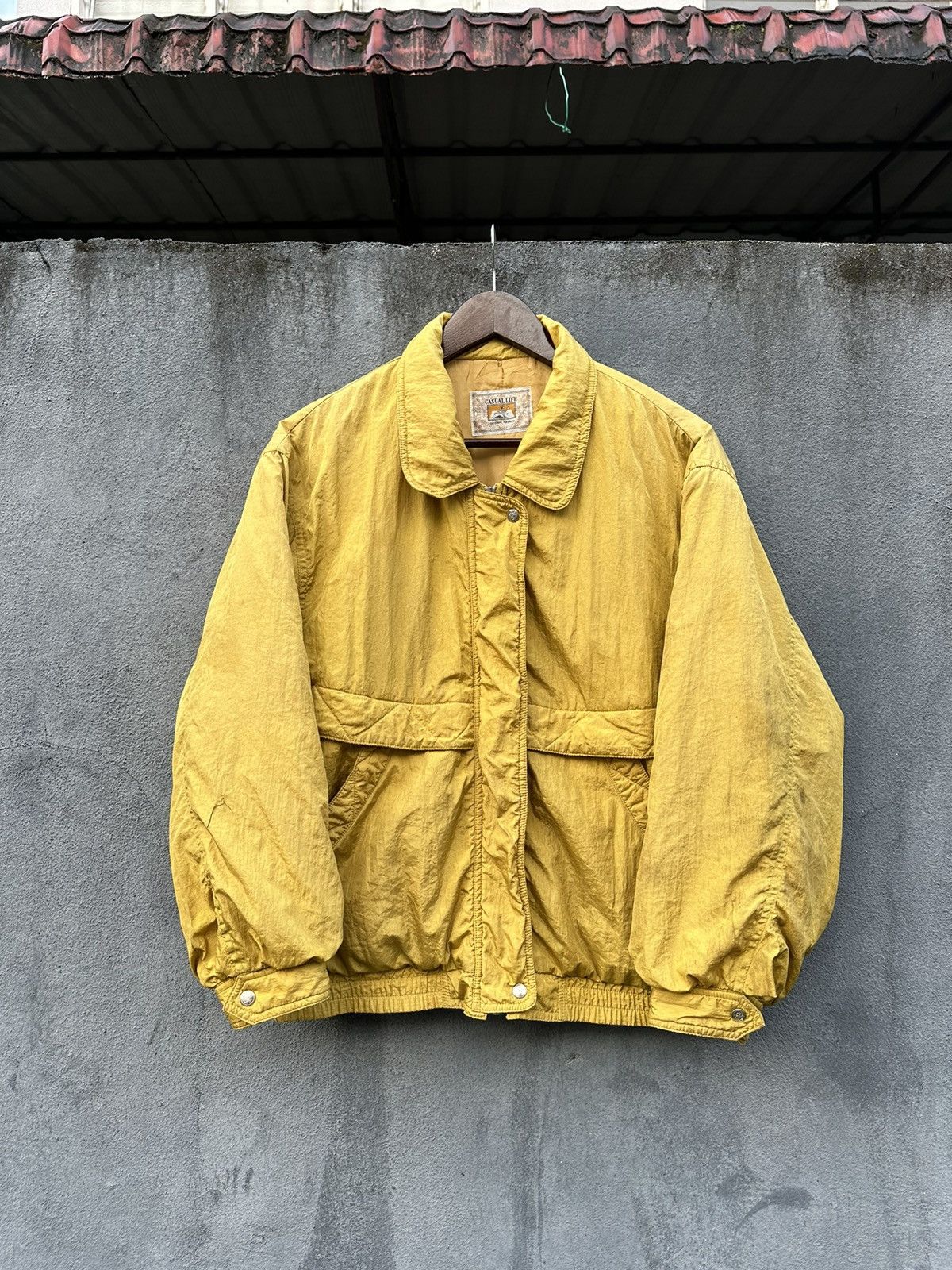 Vintage 👹Vintage Casual Life Multi Pocket Yellow Bomber Jacket Size US S / EU 44-46 / 1 - 2 Thumbnail