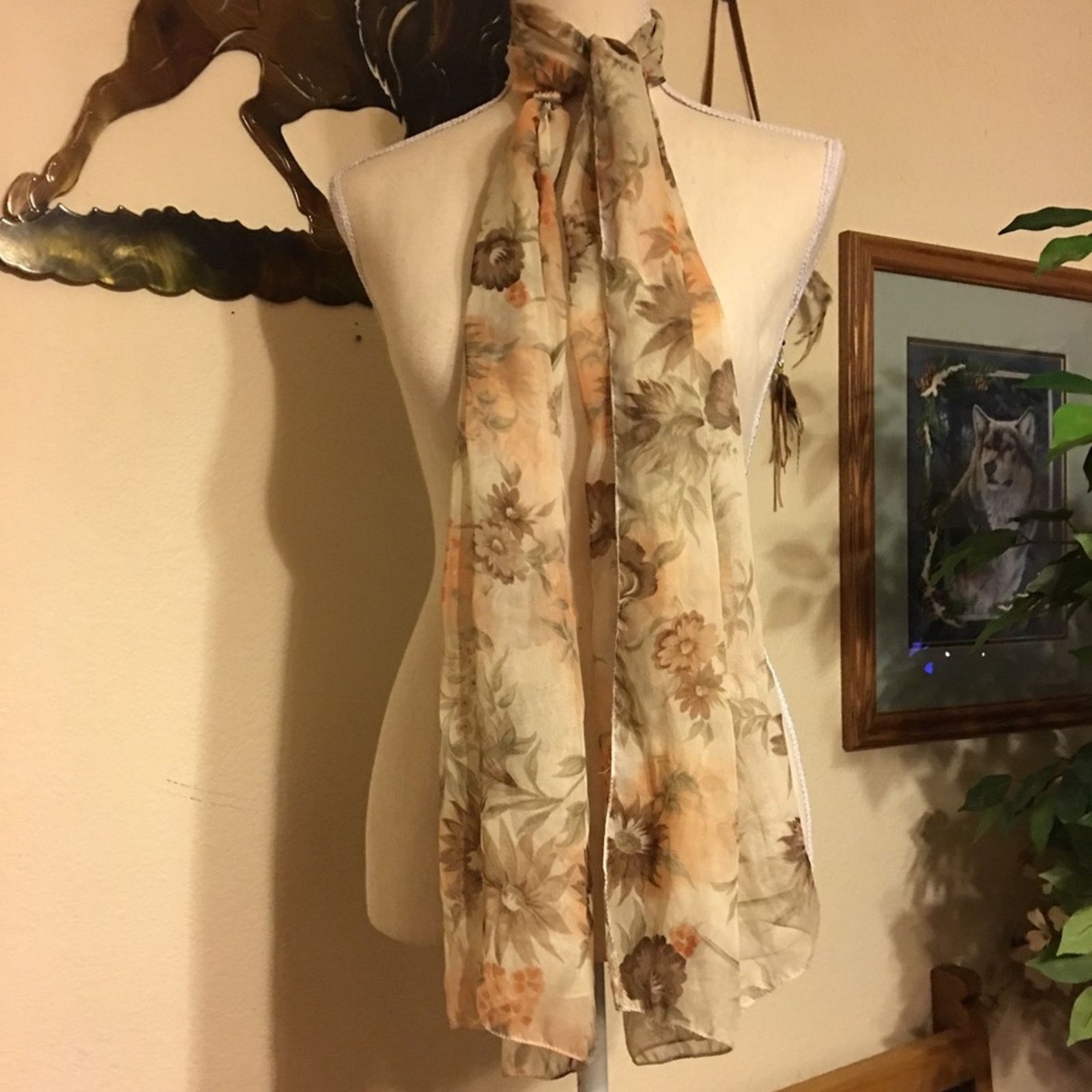 Vintage Vintage floral pattern lightweight scarf Size ONE SIZE - 1 Thumbnail
